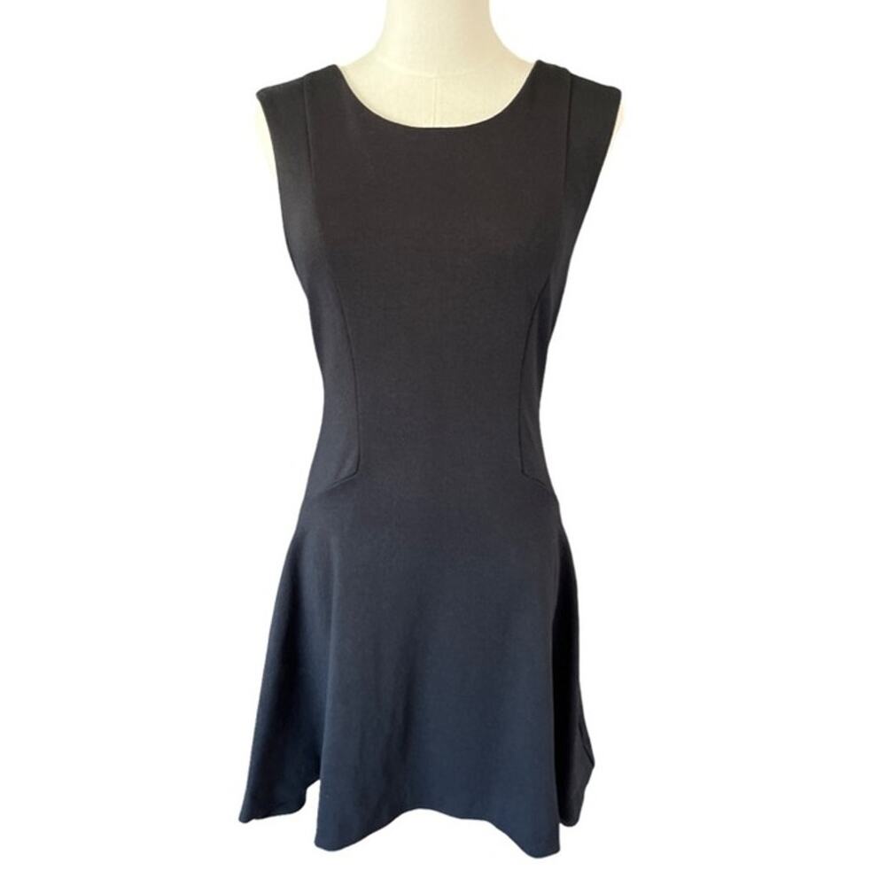 Free People Fit & Flare Black Sleeveless Dress Women's Small Zip Back Stretch